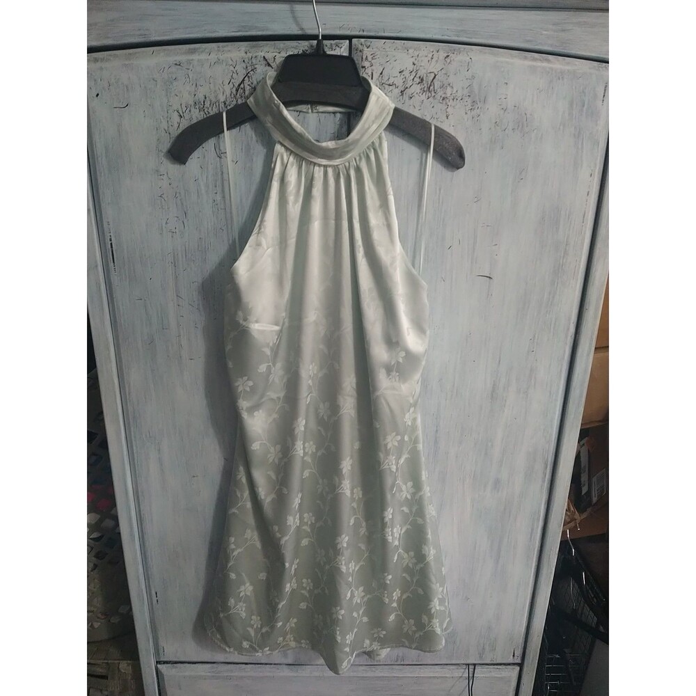Badgley Mischka  Sleeveless dress Nwt Size 14 Green Boho Feminine Cottage Core - Picture 3 of 12